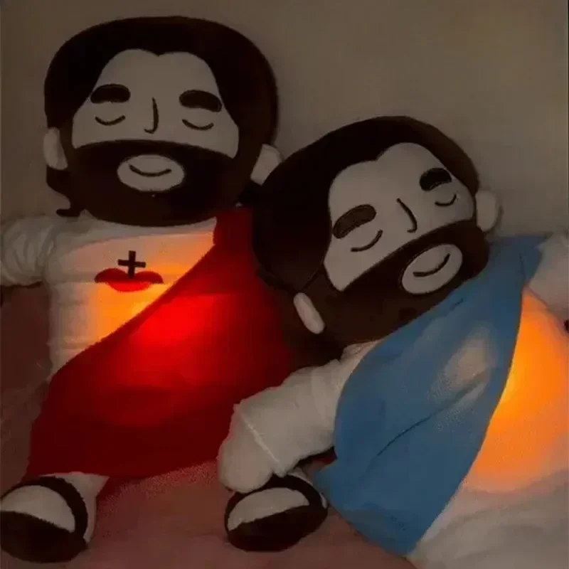 Breathing Jesus Plush Toy Soothing Jesus Doll Four-gear Adjustment Children Sleep Music Companion Christmas Gifts Appease Toys