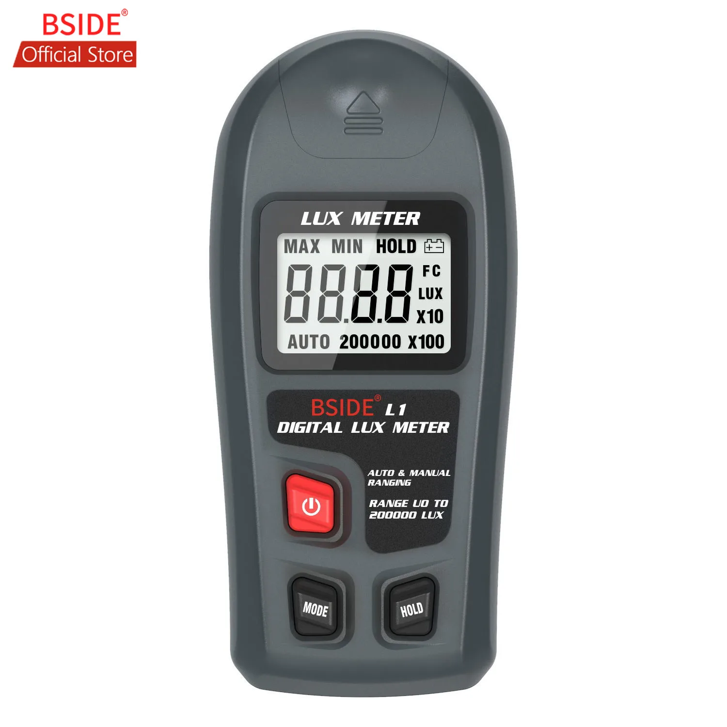 BSIDE L1 Light Meter Digital Illuminance Meter Handheld Lux Tester LCD 0-200,000 Lux/Fc Pocket Luxmeter Photometer Grow Plants