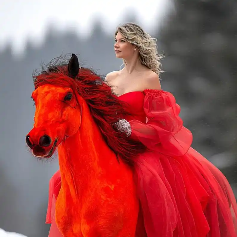 Abito da festa in organza midi con corsetto rosso. Abito da cerimonia per Capodanno con spalle scoperte da fata Abito formale da donna elegante
