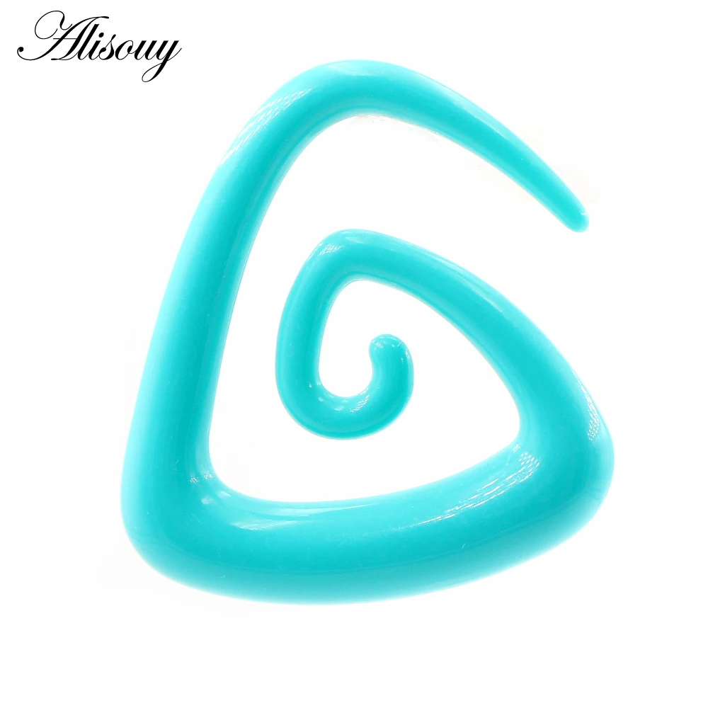 Alisouy 2pcs 1.6-10mm Irregul Triangle Acrylic Spiral Ear Tunnels Plugs Expander Stretcher Earrings Gauges Body Piercing Jewelry