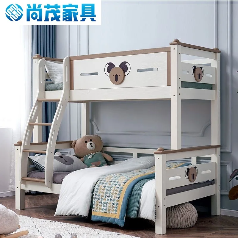 All solid wood children's bed High and low  Small apartment Mother and child Upper and lower bed Adult upper and lower
