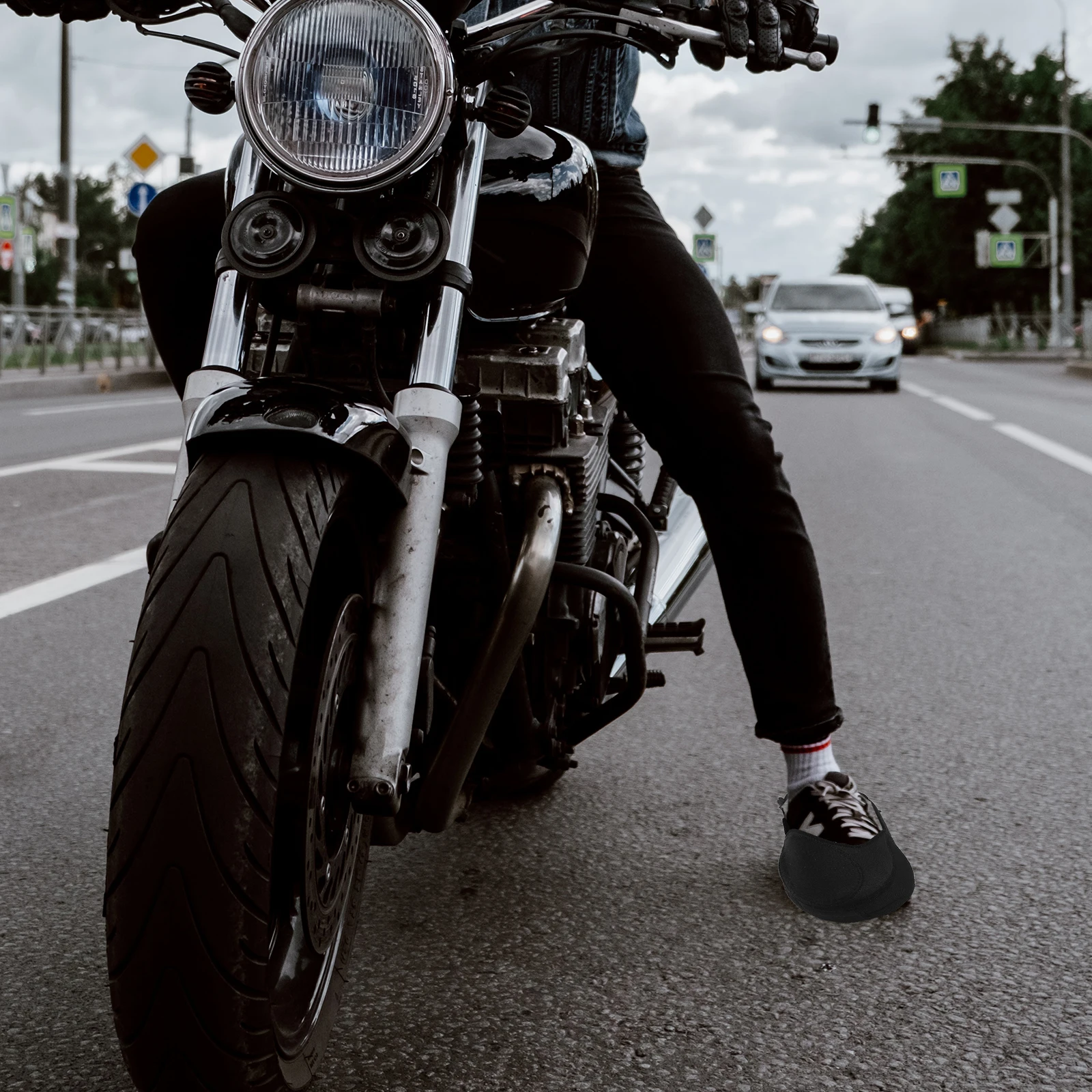 

Cycling Gear-Shift Shoe Cover Durable Waterproof Lightweight Motorcycle Shoes Protector Non-Slip Motorbike Shifting Boot Pad