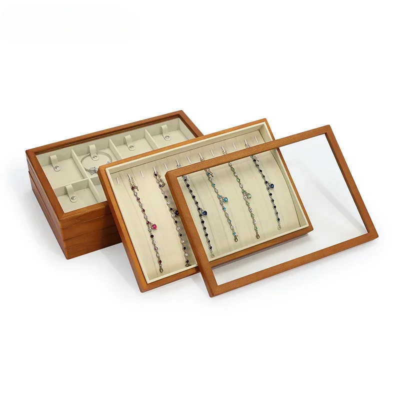 jewelry-solid-wood-cover-storage-plate-medal-hand-chain-bracelet-necklace-ring-earrings-jewelry-display-plate