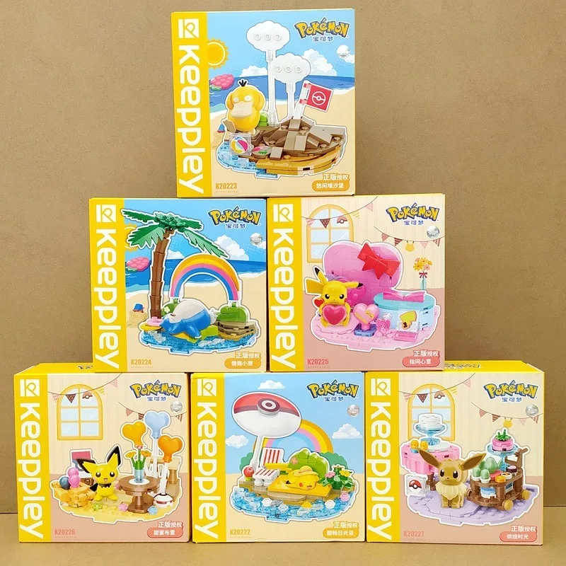 

Pok é mon Building Blocks Girl's Birthday Gift: Keda Duck Beach Series Summer Assembled Toy