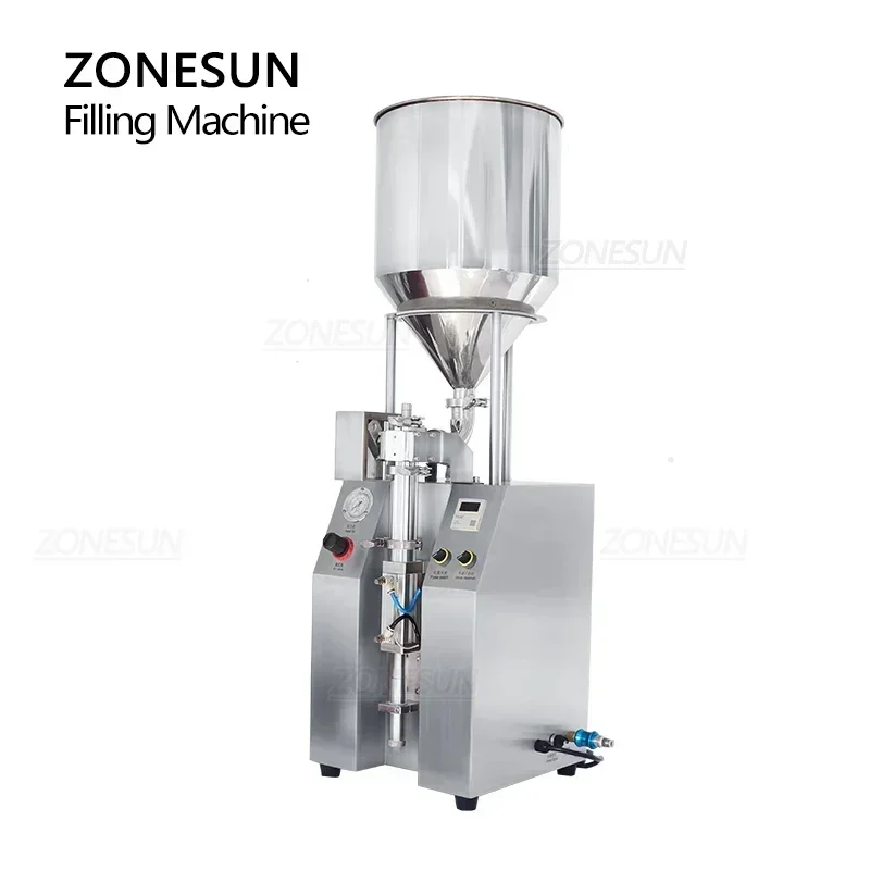 ZONESUN ZS-YTCP12V Halbautomatische pneumatische hochpräzise Keramikkolbenpumpe, Spritze, Flüssigpasten-Abfüllmaschine