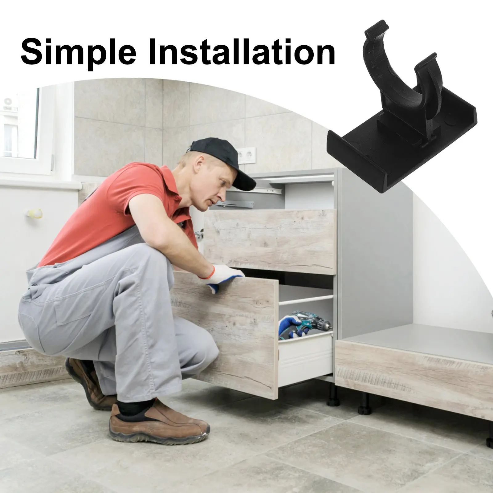 10Sets Plastic Kitchen Cabinet Feet Plinth Clips Adjustable Furniture Leg Accessories Kick Board Skirting Clips for Heightening