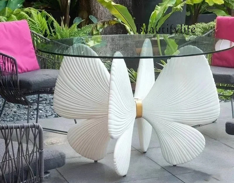 

Creative simplicity modern special-shaped glass dining table living room art coffee table designer fashion