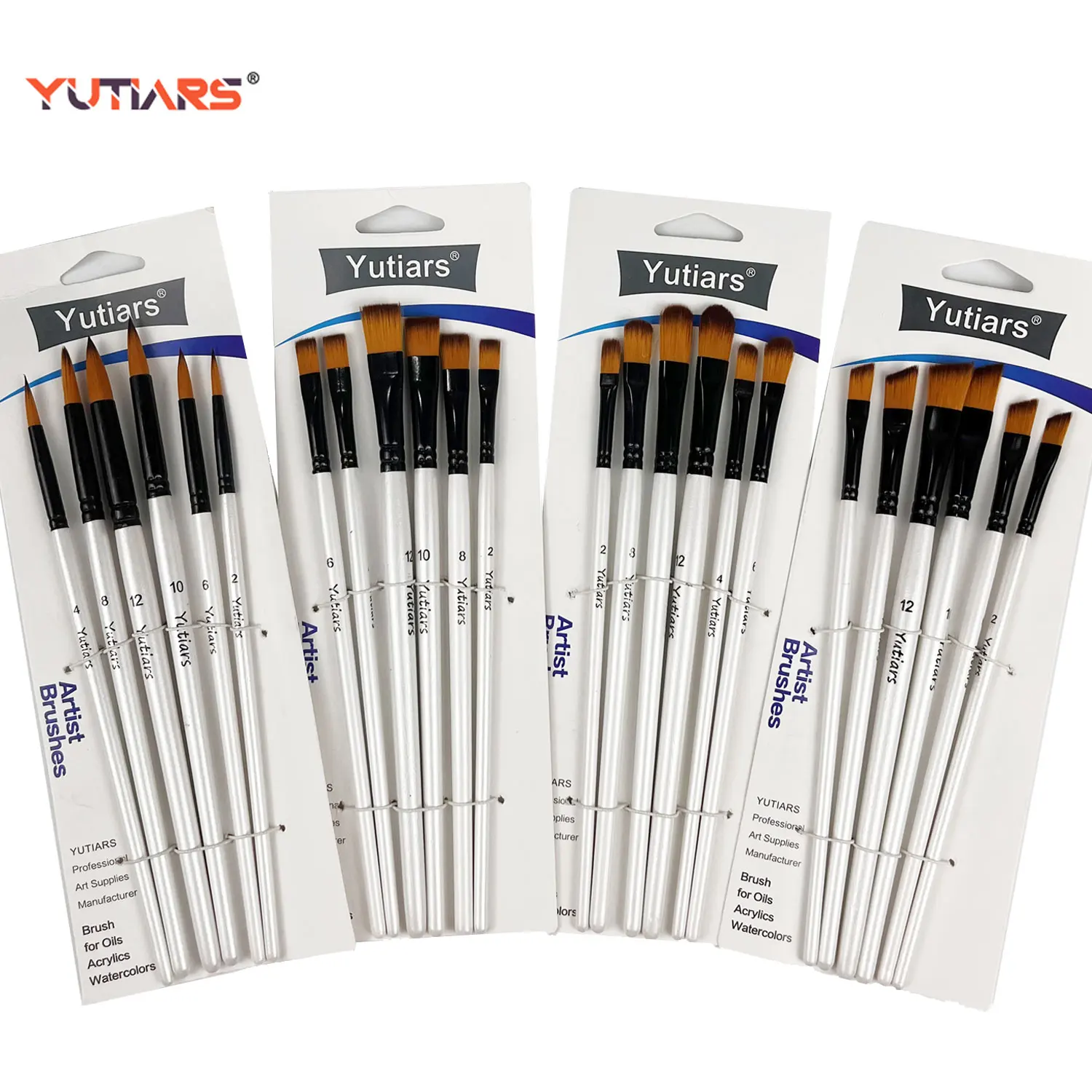 

12 шт./компл. DIY масляная акриловая живопись художественные кисти поставки нейлоновые волосы деревянная ручка набор кистей для акварельной краски обучение