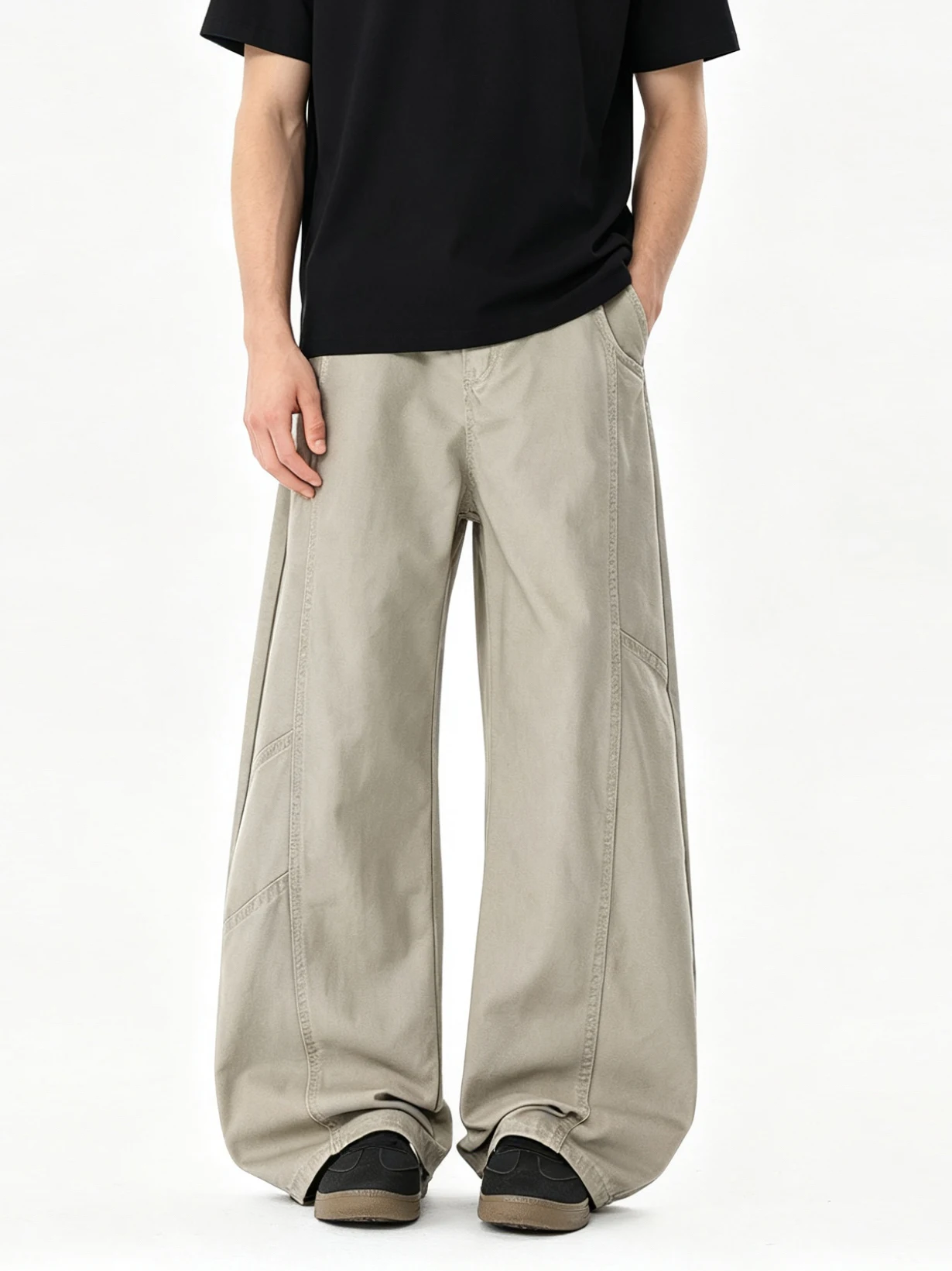 Calças Casuais Retro Americanas Lavadas, Largas e Soltas, Estilo Unissex, Jeans de Algodão com Corte em Forma de Faca
