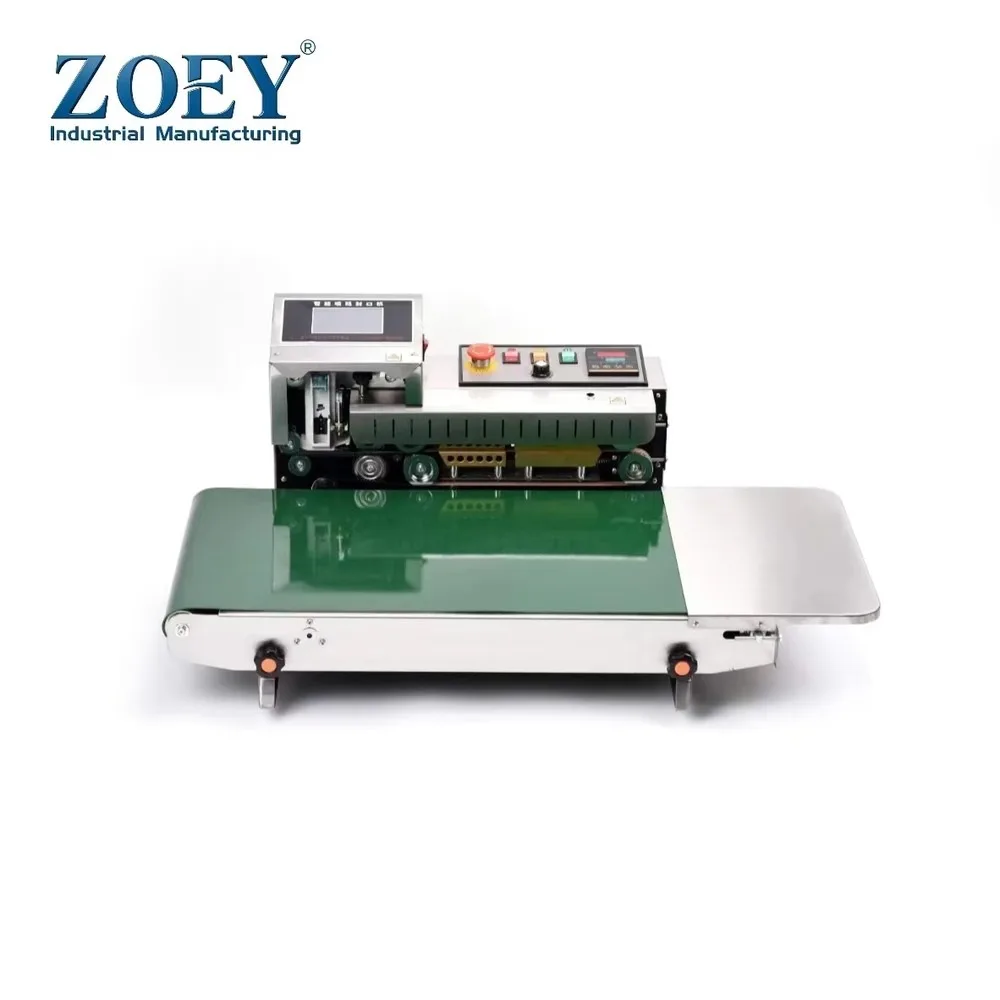 ZOEY FR1600 Wider Touch Screen Inkjet Printing Date Coding Logo Plastic Film Pouch Bag Continuous Sealer Sealing Machine