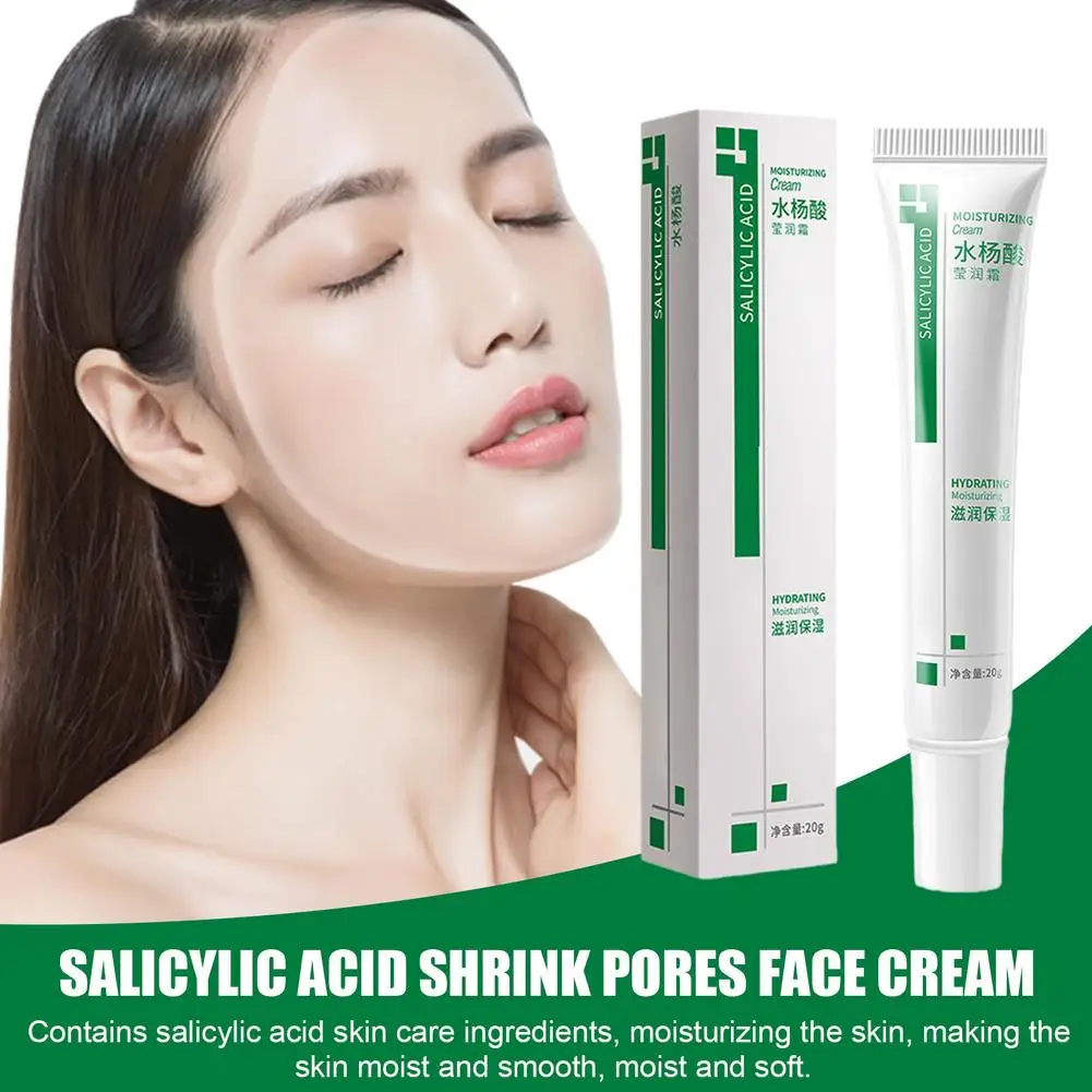 Crema facial con ácido salicílico para reducir los poros, tratamiento para el acné, puntos negros, Cosméticos firmes, Control de aceite coreano, hidratante, elimina el blanqueamiento