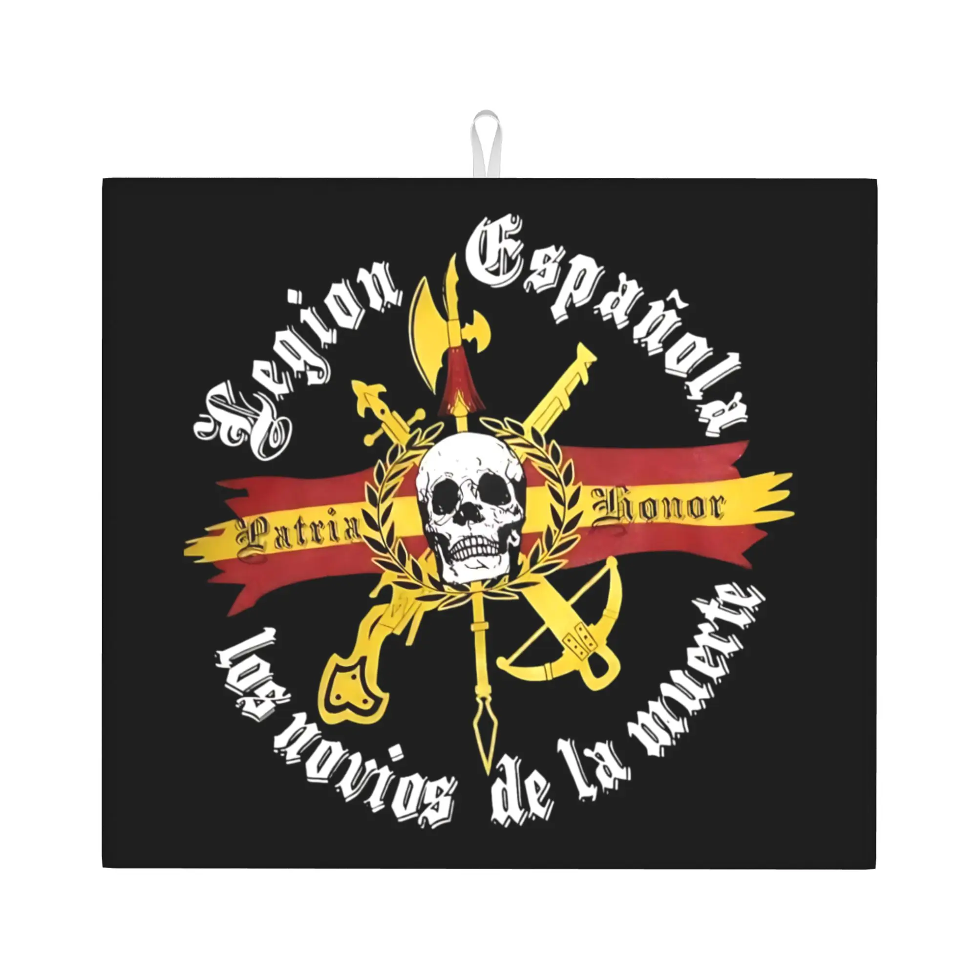 Spanish Legion Flag Non Slip Kitchen Counter Protector Mat Barware Tableware Reusable  Bathroom Drying Mat For Kitchen