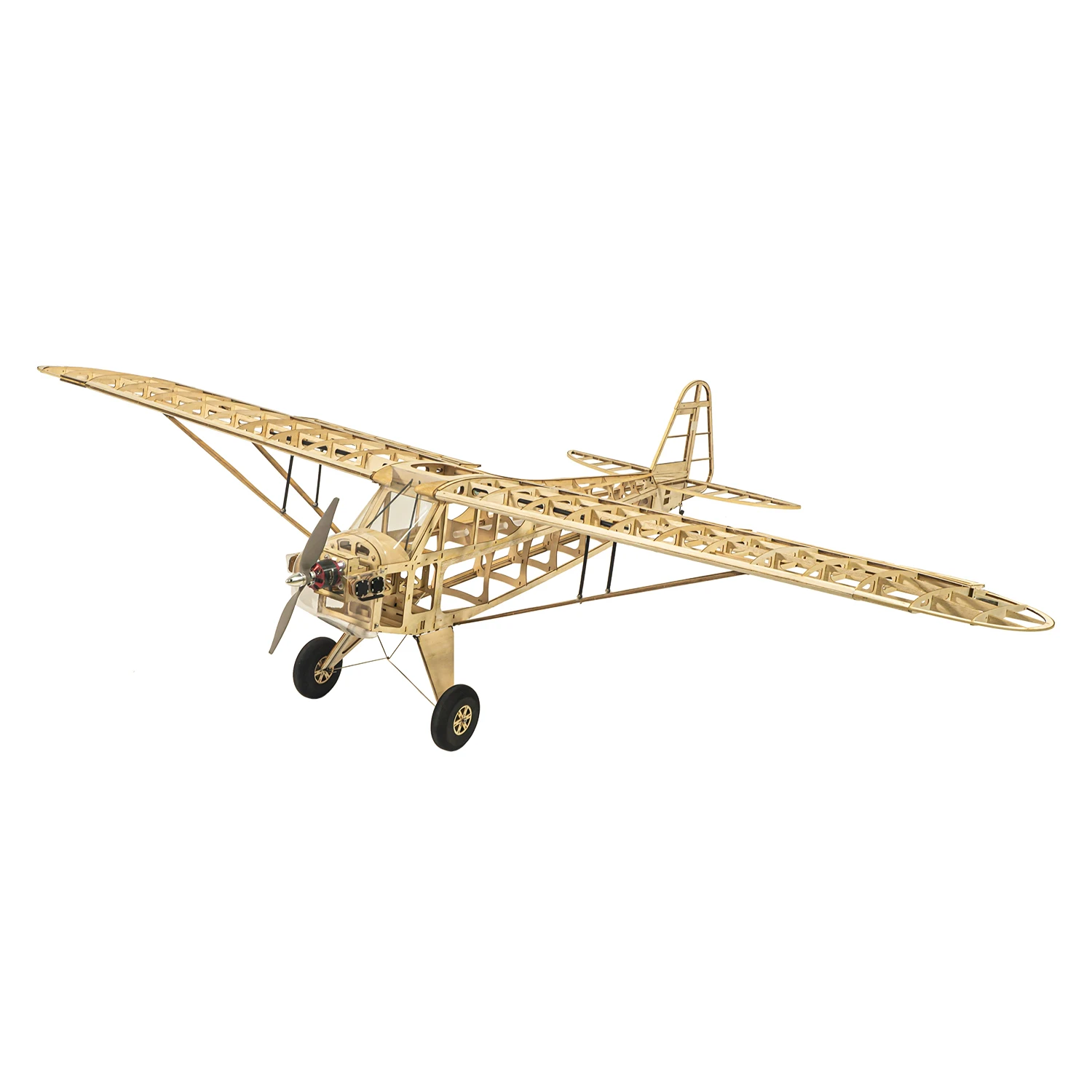 Piper J-3 Cub Balsa Wood RC Airplane Laser Cut Kit 2000mm, DIY Scale Model Building Kit for Adult Collectors Hobby Aircraft