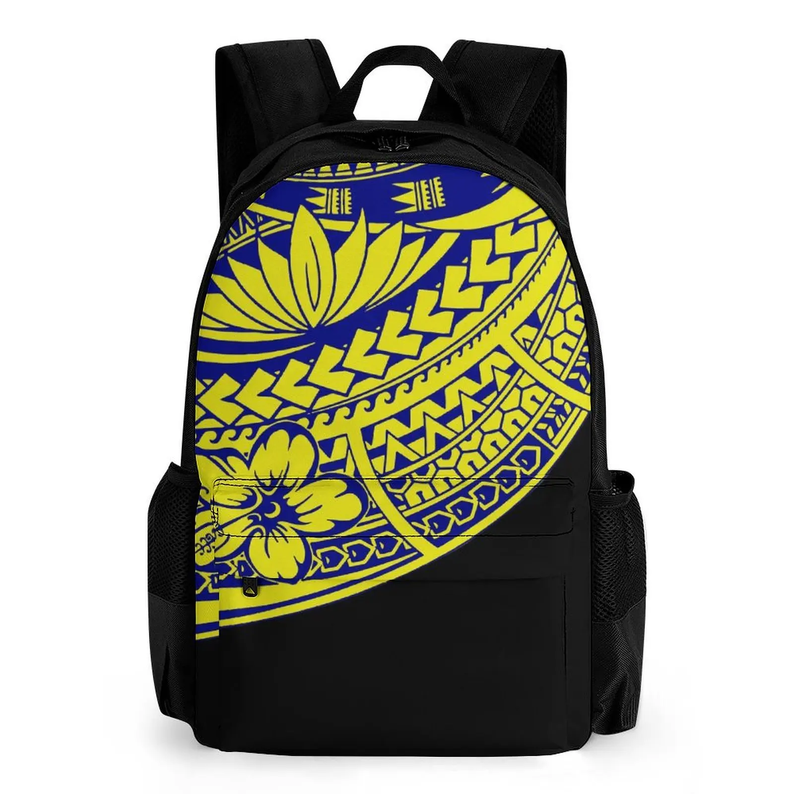 Customizable Polynesian Schoolbag Island Palm Print Ergonomic Backpack Campus Style Durable Daily Adventure