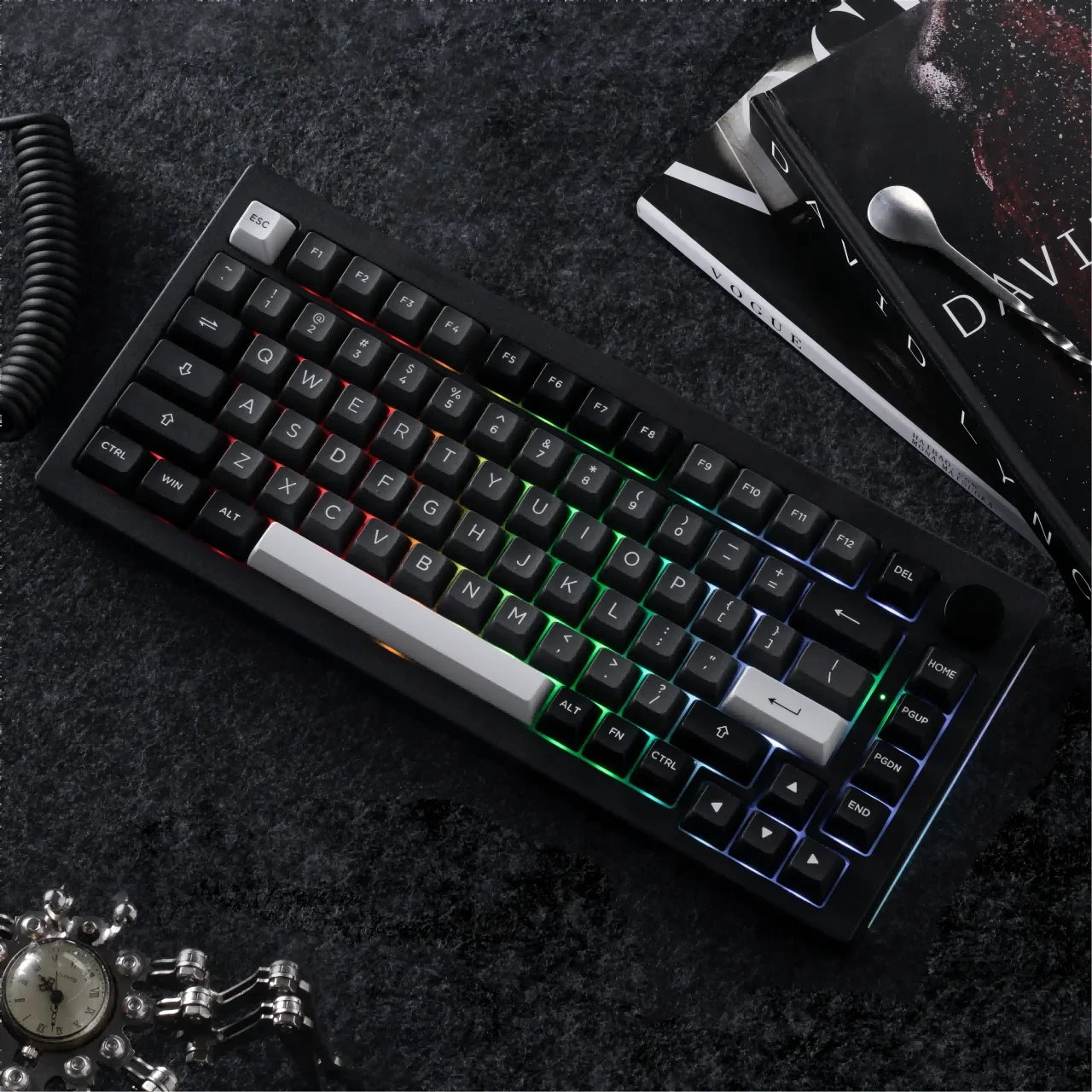 Akko 5075B Plus 75% Mechanical Gaming Keyboard 3/5 Pin Hot Swap RGB Three-Modes 2.4GHz Wireless/USB Type-C/Bluetooth 5.0