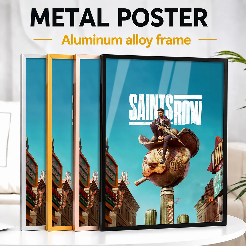 Saints Row Game Cover Framed Metal Print Customized Hero Tribute Wall Art A Unique Gift For Fantasy Fans To Display In Studio