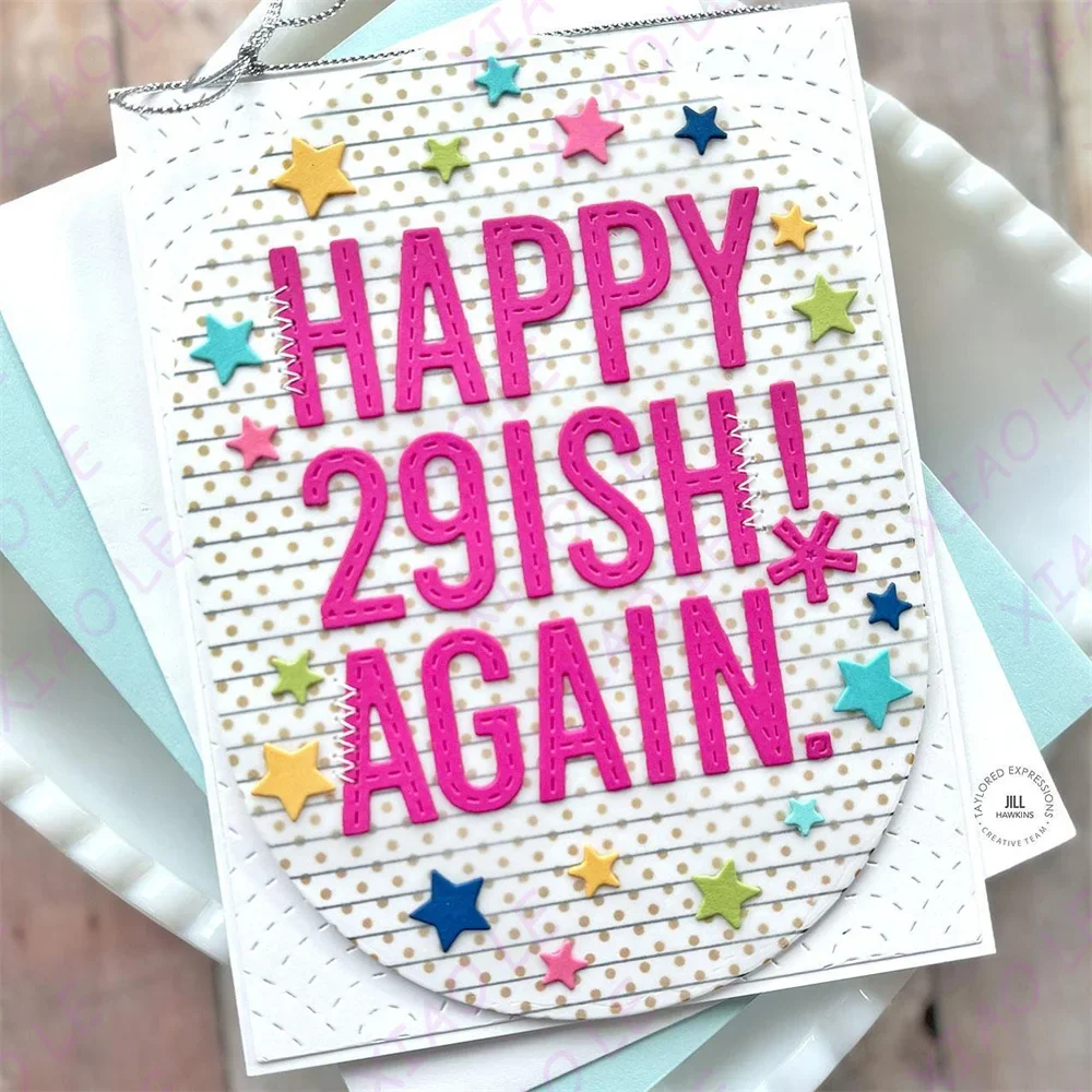 Newest Label Stacklets Polka Chic Background Stamps Metal Cutting Dies Clear Stamps Scrapbook Diary Decoration Embossing Stencil