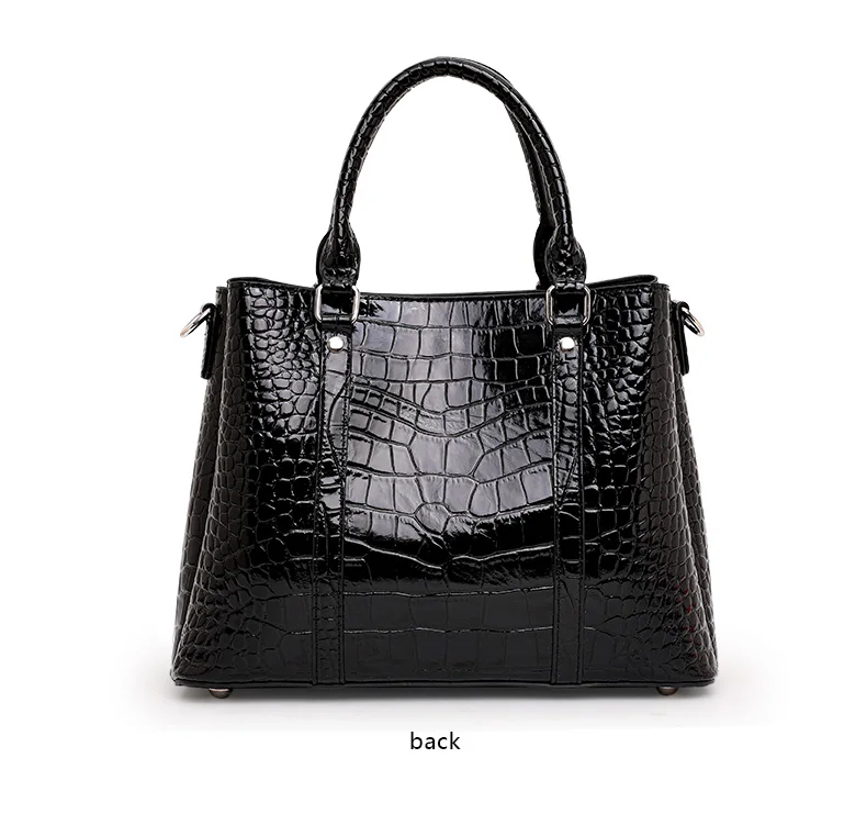 Aidani Echtleder Luxuriöse Handtasche mit Krokodilmuster für Damen, 2026 Neue Schwarze Hochwertige Große Tragetasche – Detail 11
