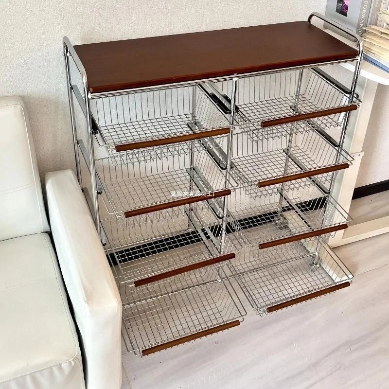 

Medieval trolley rack movable multi-functional finishing basket beech home floor multi-layer storage