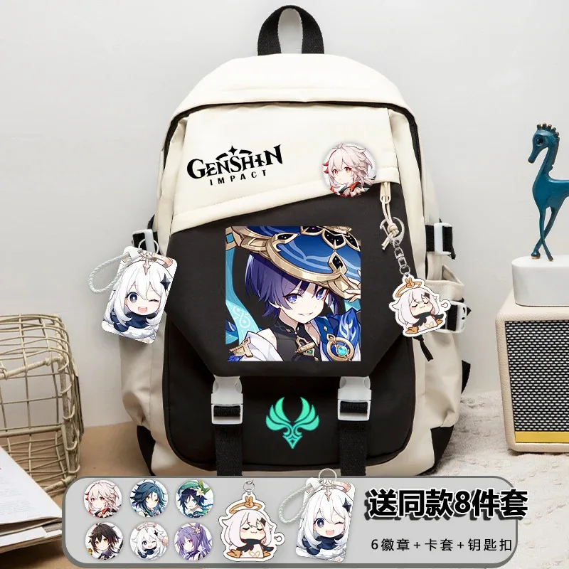 

CyAnime Genshin Impact Wanderer Backpack School Bag Balladeer Ancient Student Casual Large Fashion Genshin Impact Shoulder Bags