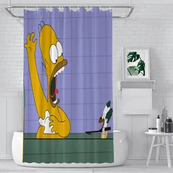 Modern 3D Printing Bath Krusty Doll Homer Shower Curtain Landscape Bath Curtain With Hooks for Bathroom waterproof scenery