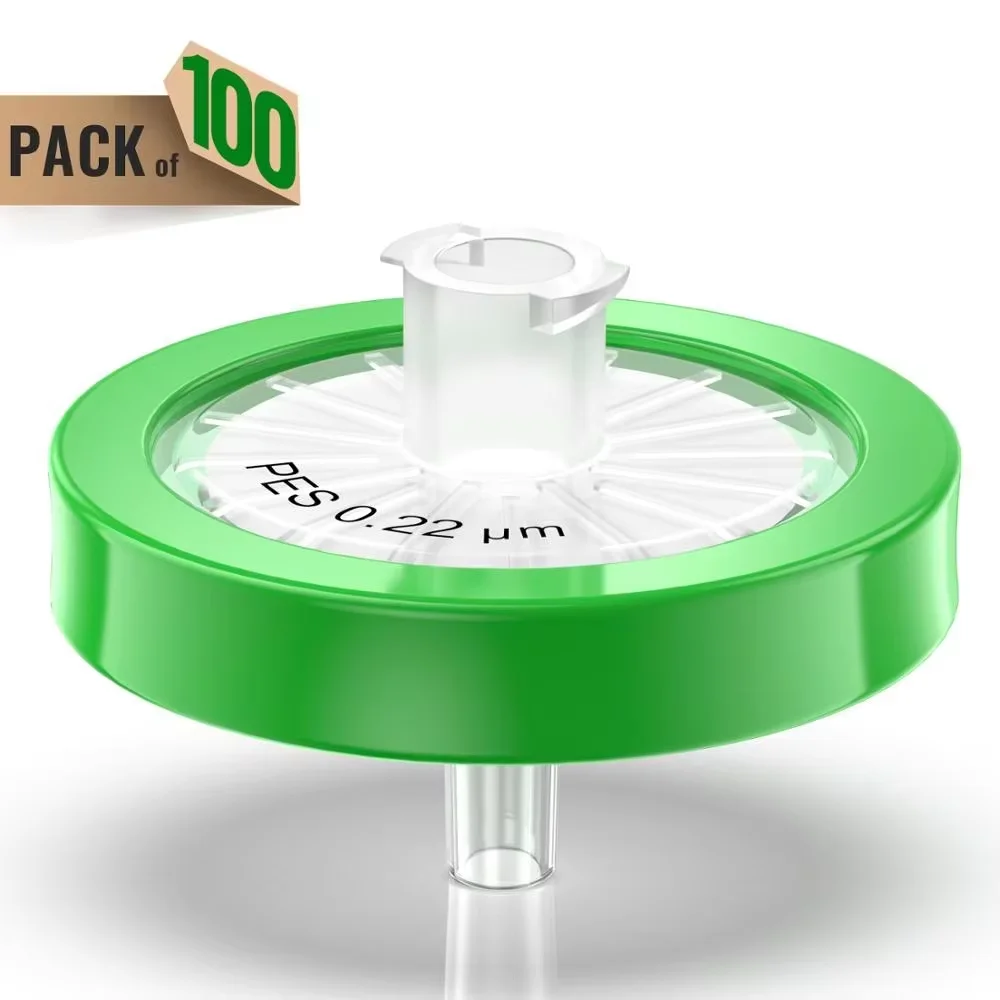 Syringe Filters,PES Membrane 0.22μm Pore Size,25mm Diameter,hydrophilic,Not Sterile 10/25/50/100 Pcs by Ks-Tek