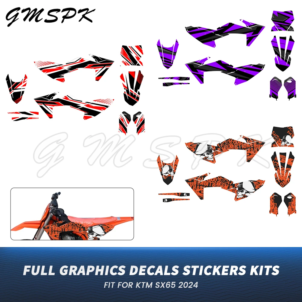 

Комплект графических наклеек для мотоцикла (полная графика) для SX65 SX 65 2024 2025 2026 с возможностью индивидуализации номера и имени