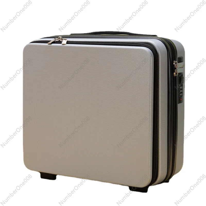 

Маленькая свежая мини-коробка с паролем длиной 16 дюймов, открытая крышка перед ящиком для хранения и портативным чемоданом можно повесить в большой коробке.