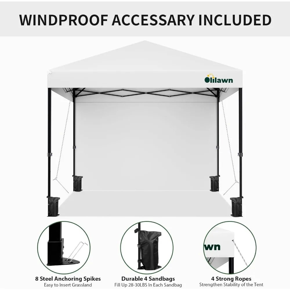 10x10ft Pop-Up Luifel Tent, Outdoor Gemakkelijk Up Luifel Met Zijwanden, 420d Waterdichte Instant Draagbare Luifel Shelter