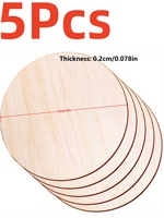 5Pcs 6in Round Wood Discs for Crafts Wood Circles Unfinished Wood Rounds Plaque for Door Hanger, Door Design, Wood Burning