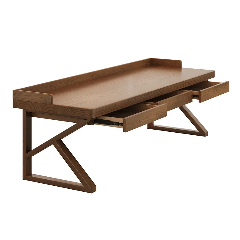 LMM living room large long desk solid wood reading learning computer home desk workbench
