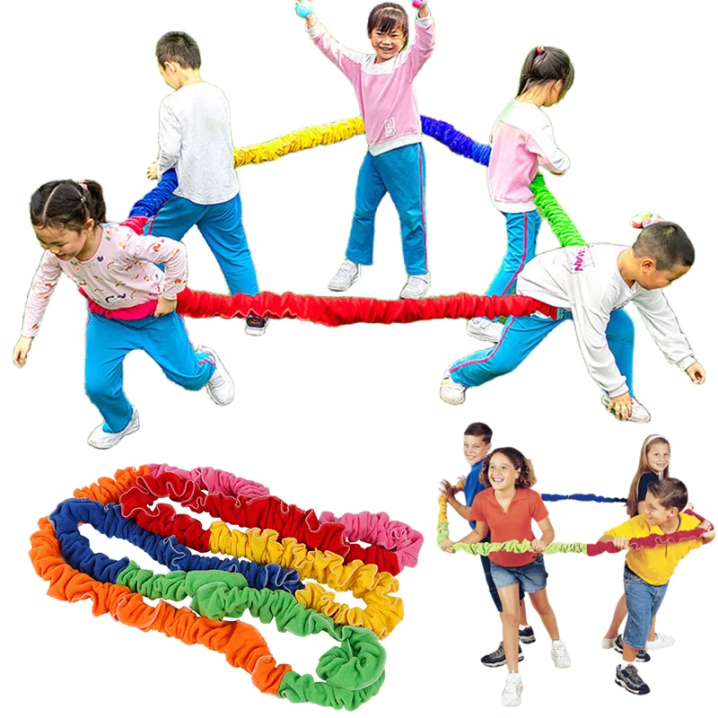 Outdoor Games Team Building Develop Sport Entertainment Toys Children Elasticity Rope Circle Running Push for Kids Sensory Rope