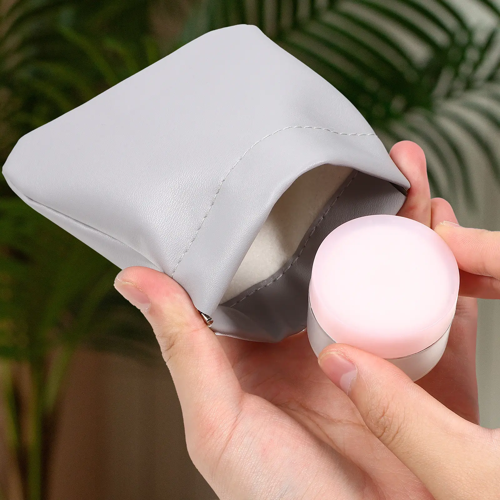 

2 шт. мини-сумочки для хранения украшений с застежкой-зажимом, без молнии, из ПУ, для наушников, помады, мелочей, для путешествий и повседневного использования