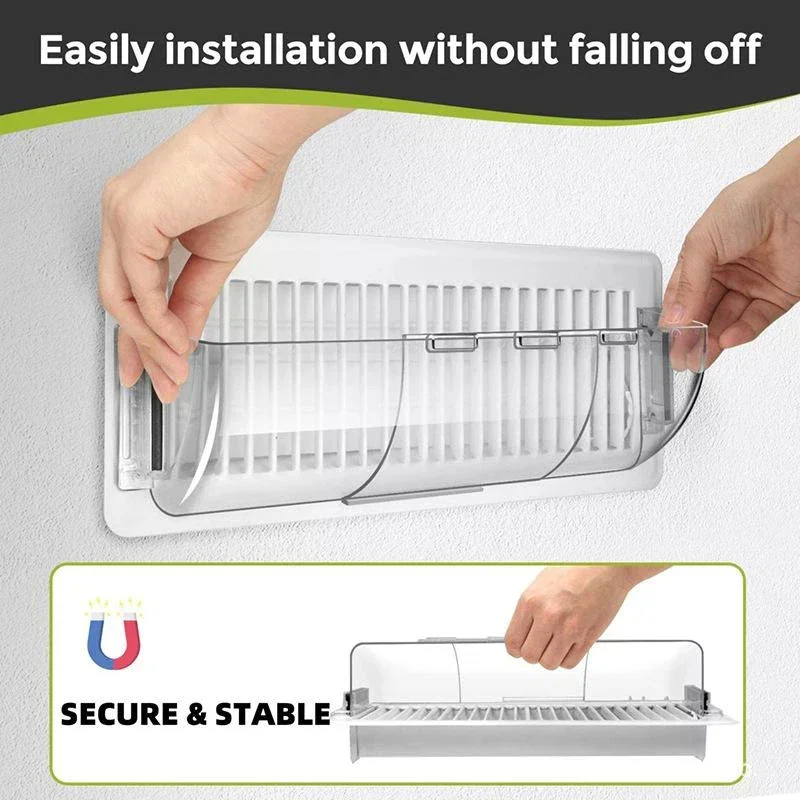 AC Air Vent Deflector Magnetic Adjustable Vent Redirector Covers For Home Floor Registers Ceiling Registers Heat Under Furniture