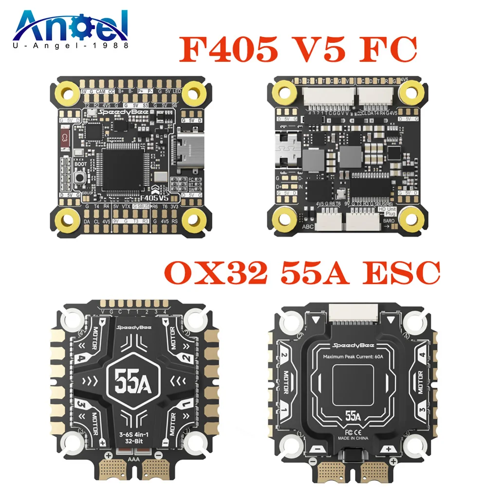 

New SpeedyBee F405 V5 OX32 55A 30x30 Model Aircraft FC&ESC Stack