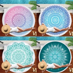 2022 Gradient Mandala Round Beach Towel Micr large beach towels microfiber towel beach towel Yoga mat Bath towel Sea beach towel