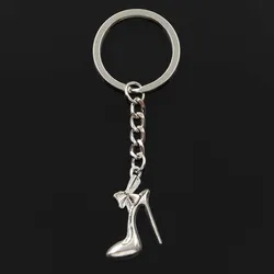 Fashion Keychain 31x21mm High Heels Shoes Silver Color Pendants DIY Men Jewelry Car Key Chain Ring Holder Souvenir For Gift