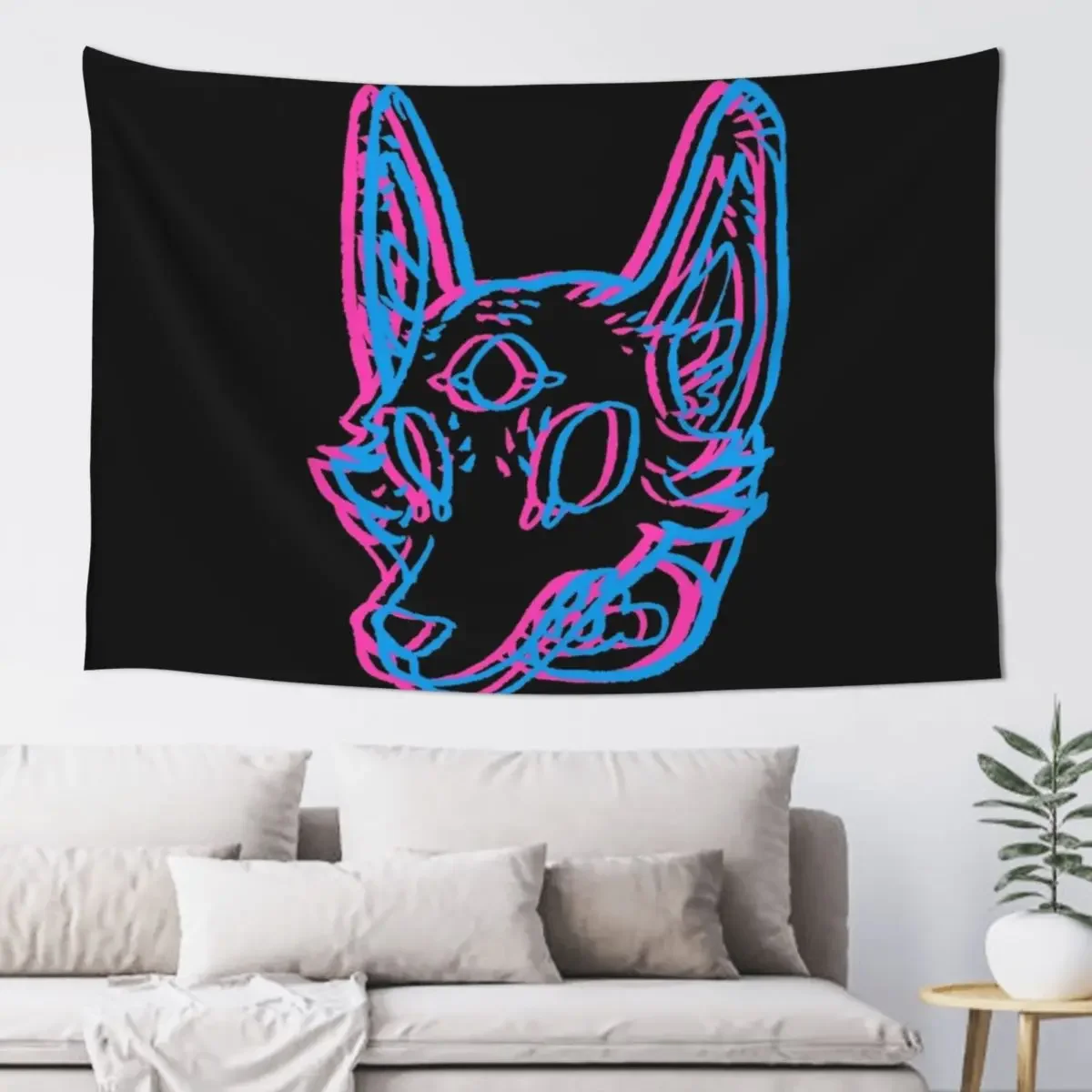 

3D Space Coyote Tapestry Decorative Wall Decorations For Room Decoration Bedroom Decoration For Rooms Tapestry
