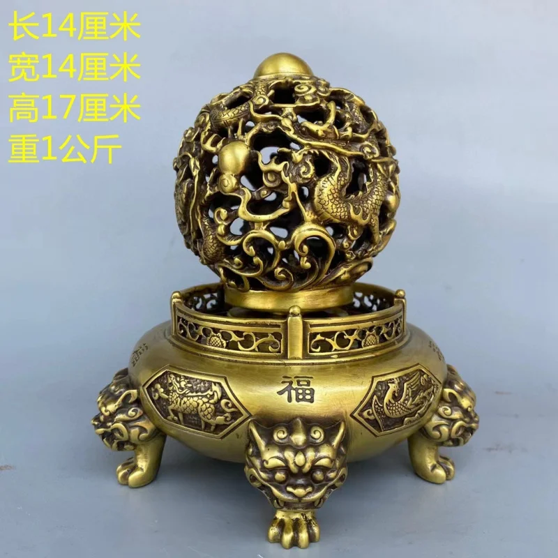All-brass nine-turning-dragon ornaments, Chinese-style home entrance and office decorations, gifts for opening a business or hou