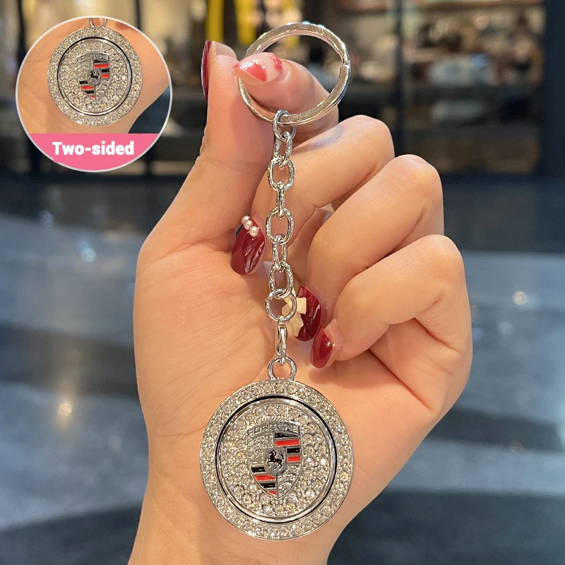 Porte-clés avec Emblèmes en Diamant, Pendentif pour Broderie Cayman enne 911 Panamera Macan Taycan Boxster Carrera-ight918