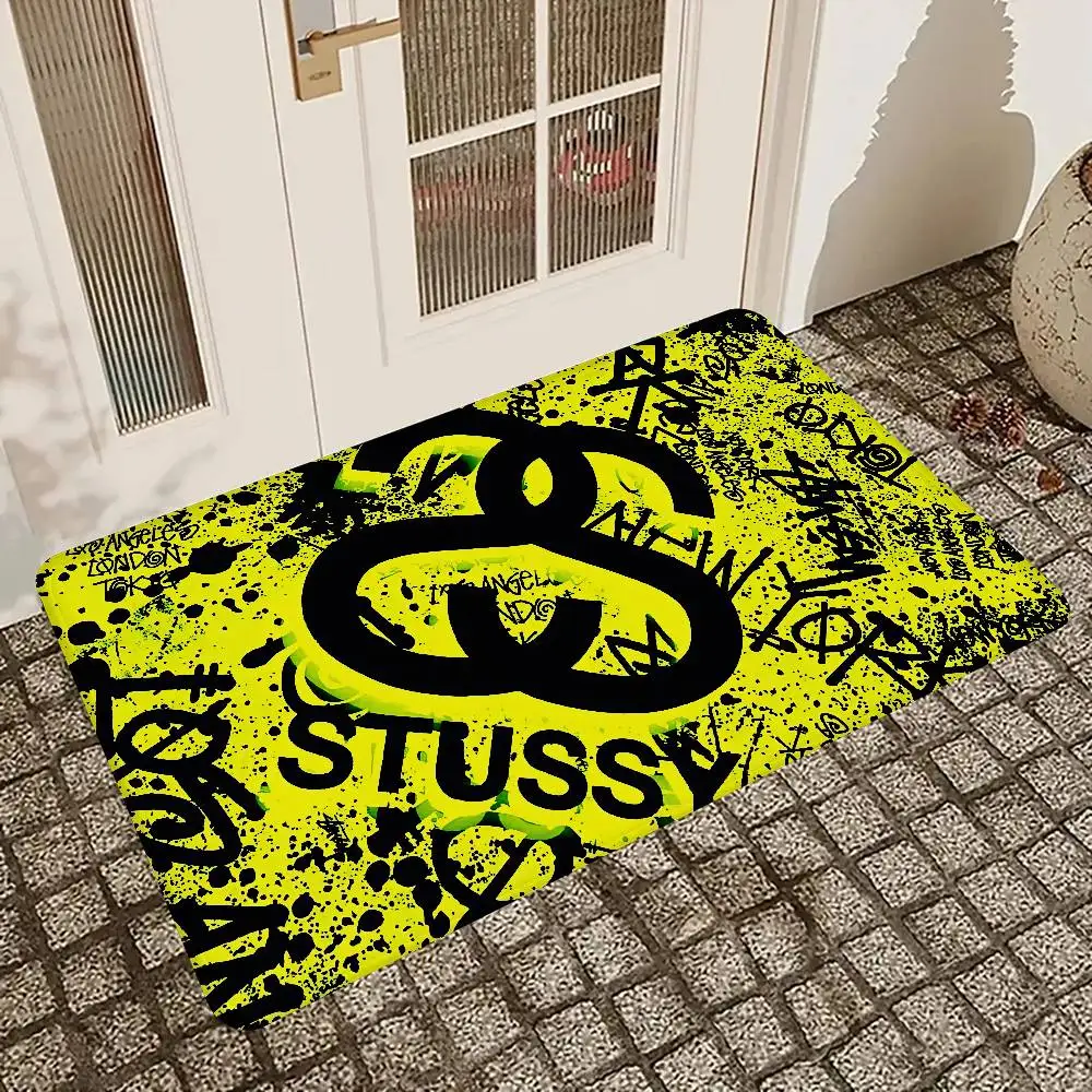Fashion Brand S-Stussy N-Number 8 Floor Mat Non-Slip Laundry Room Mat Laundry Decor Balcony Child Living Room Household Carpets