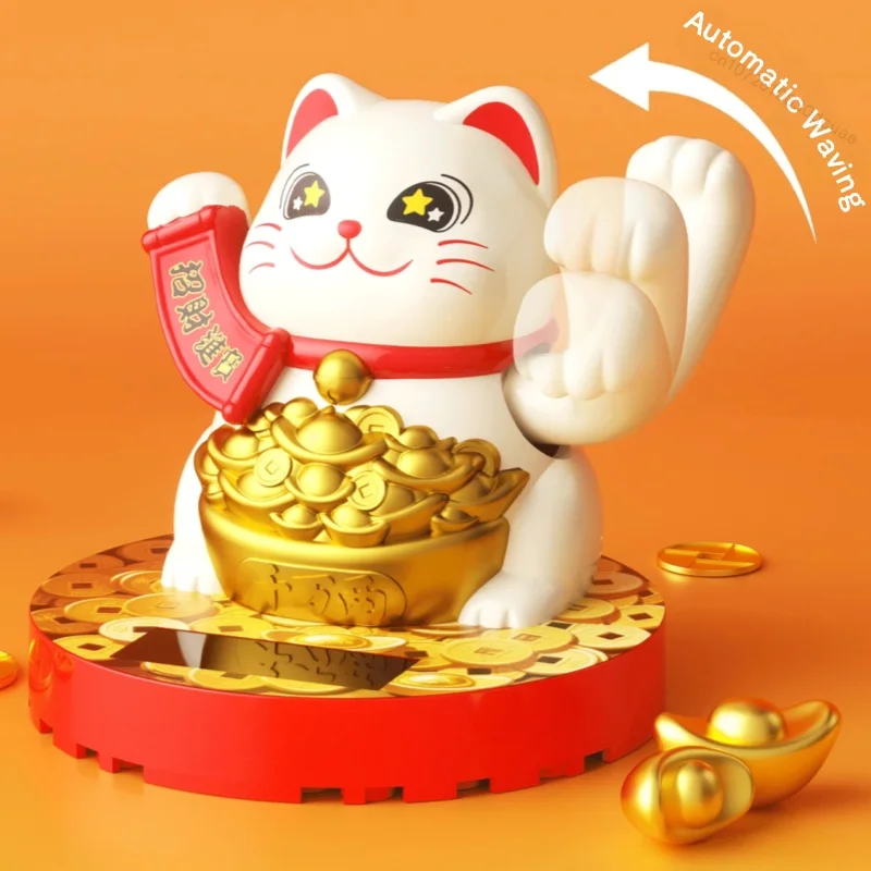 JAKI Maneki-neko تجميع بنة الحظ Bringing الديكور لعبة الطاقة الشمسية نموذج مكتب سطح المكتب الديكور