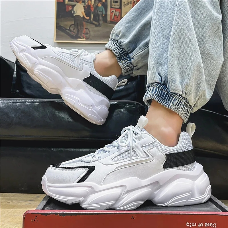 Little White Men\'s Shoes Summer 2024 New Trend 100 Mesh Surface Wear-resistant Thick Sole Increase Sports Casual Shoes Men