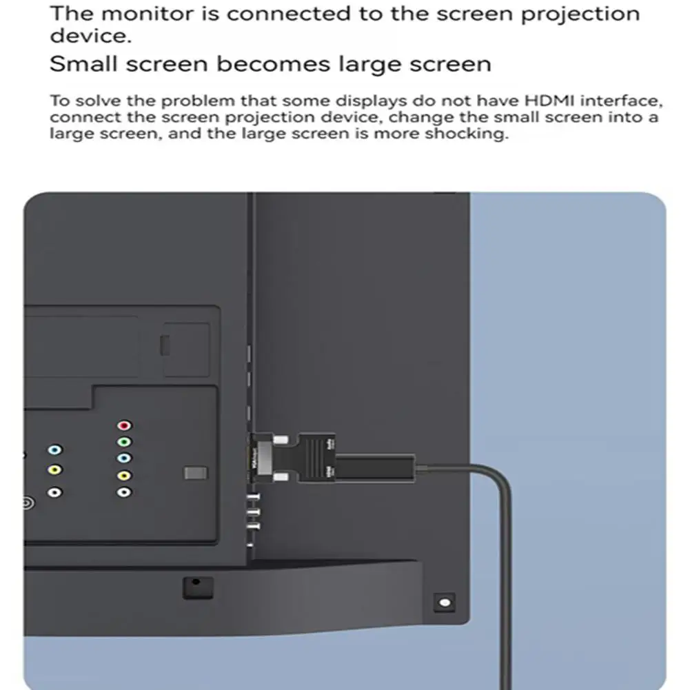 Vga para hdmi-conversor compatível 1080p hd adaptador compatível para ps4/pc/portátil/monitor de tv/projetor