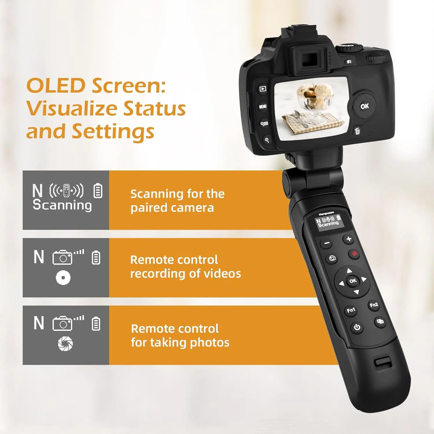 Trípode de agarre de disparo inalámbrico con pantalla OLED, Control remoto, liberación del obturador para Nikon B600/A1000/Z30/Z50/Z50II/Zfc/Z5/Z6II/