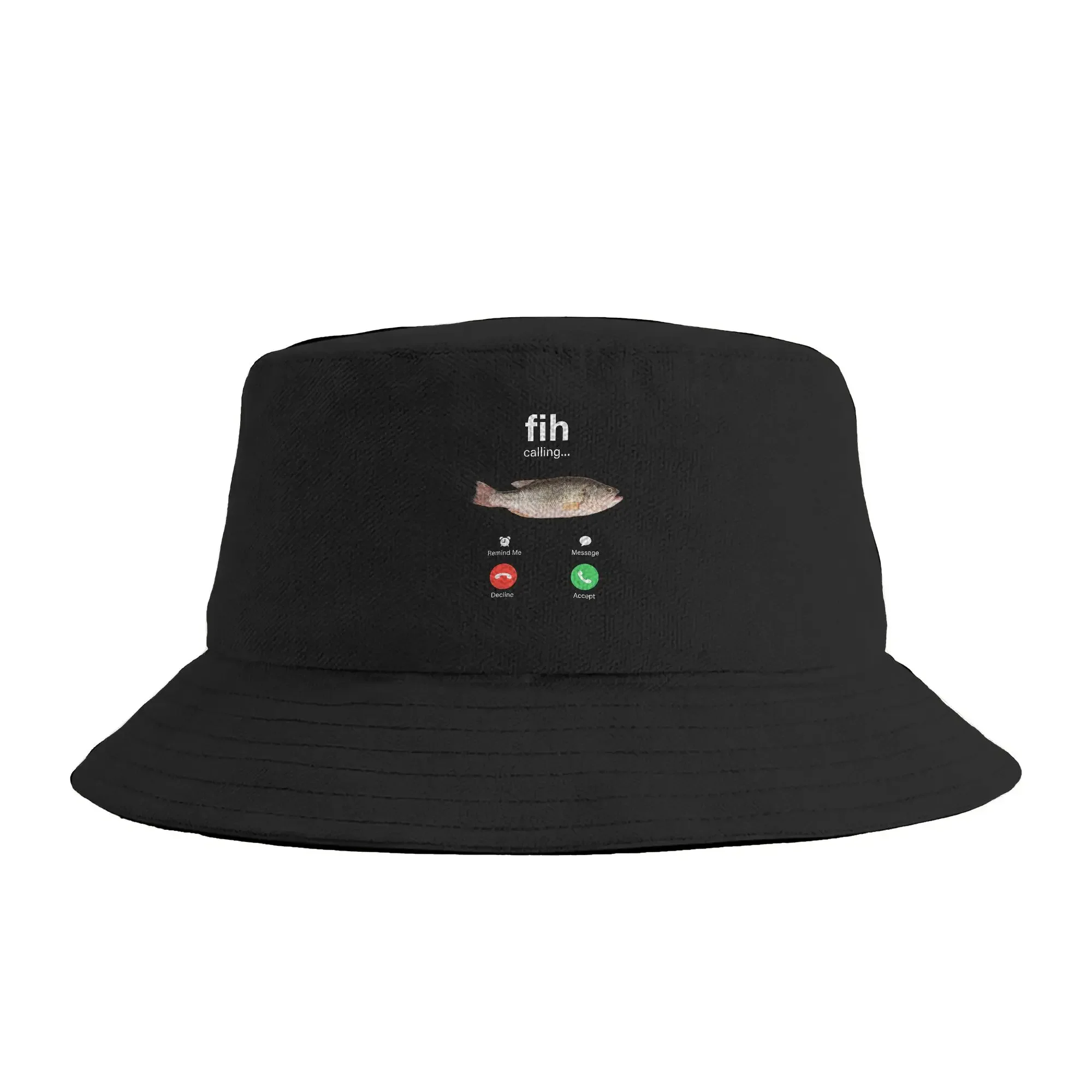 Fih Calling Remind Me Message Decline Accept Phone Call Fish Bucket Hat For Men Women Fisherman Hats Fashion Hunting Caps
