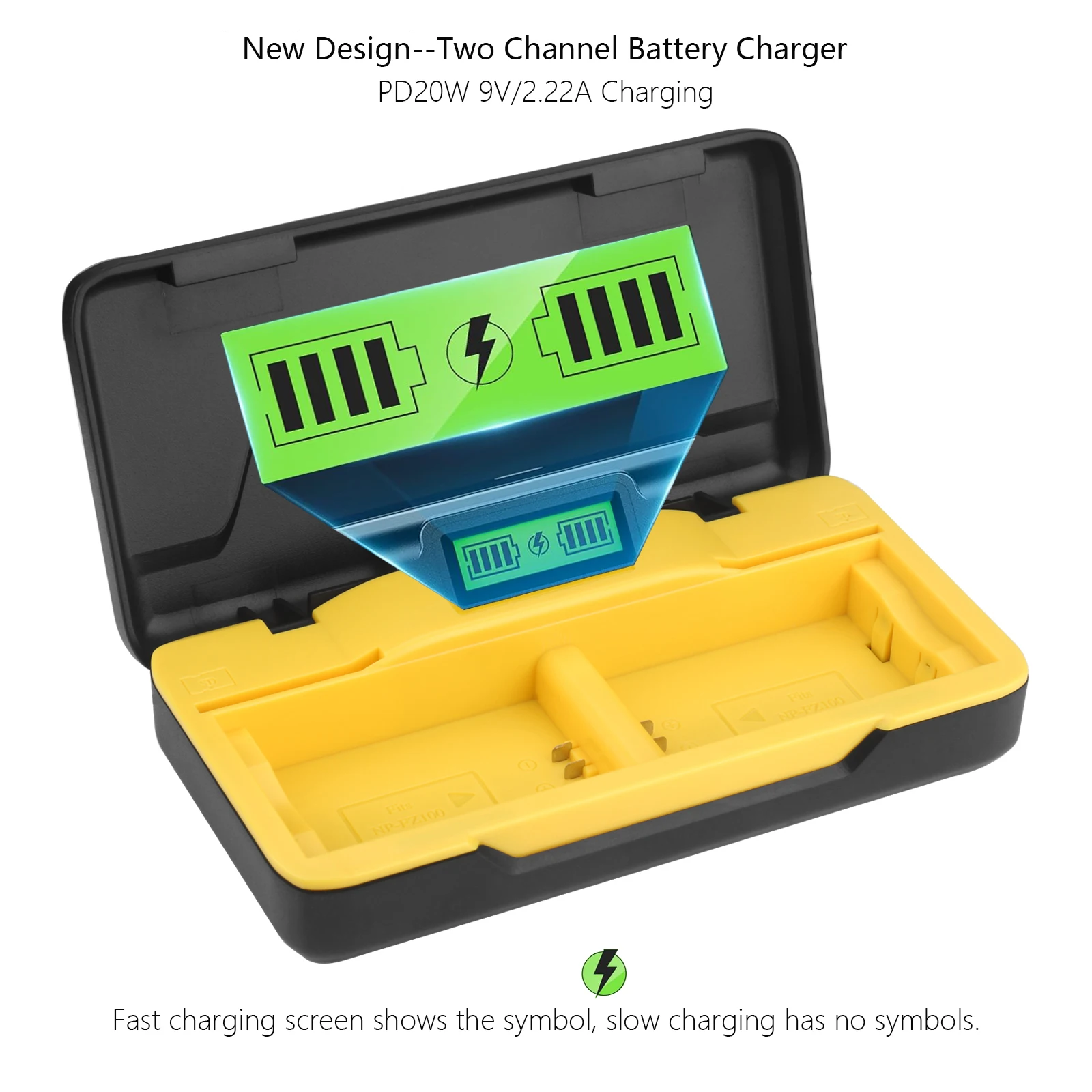 بطارية 2600 مللي أمبير NP-FZ100 أو شاحن مزدوج لسوني A7R4 A7M4 BC-QZ1 A7R3 FX30 A9 II، A7R III، A7R IV/ V، A7S III، A6600، FX3