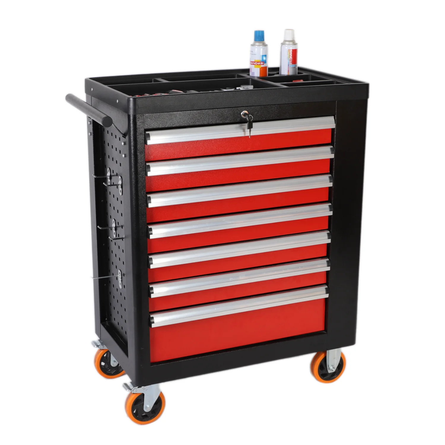 

OEM 7 Drawers Cold-Rolled Steel Garage Storage Tool Sets Box Tool Chest Workshop Trolley Heavy Duty Key Lock Tool Cabinet