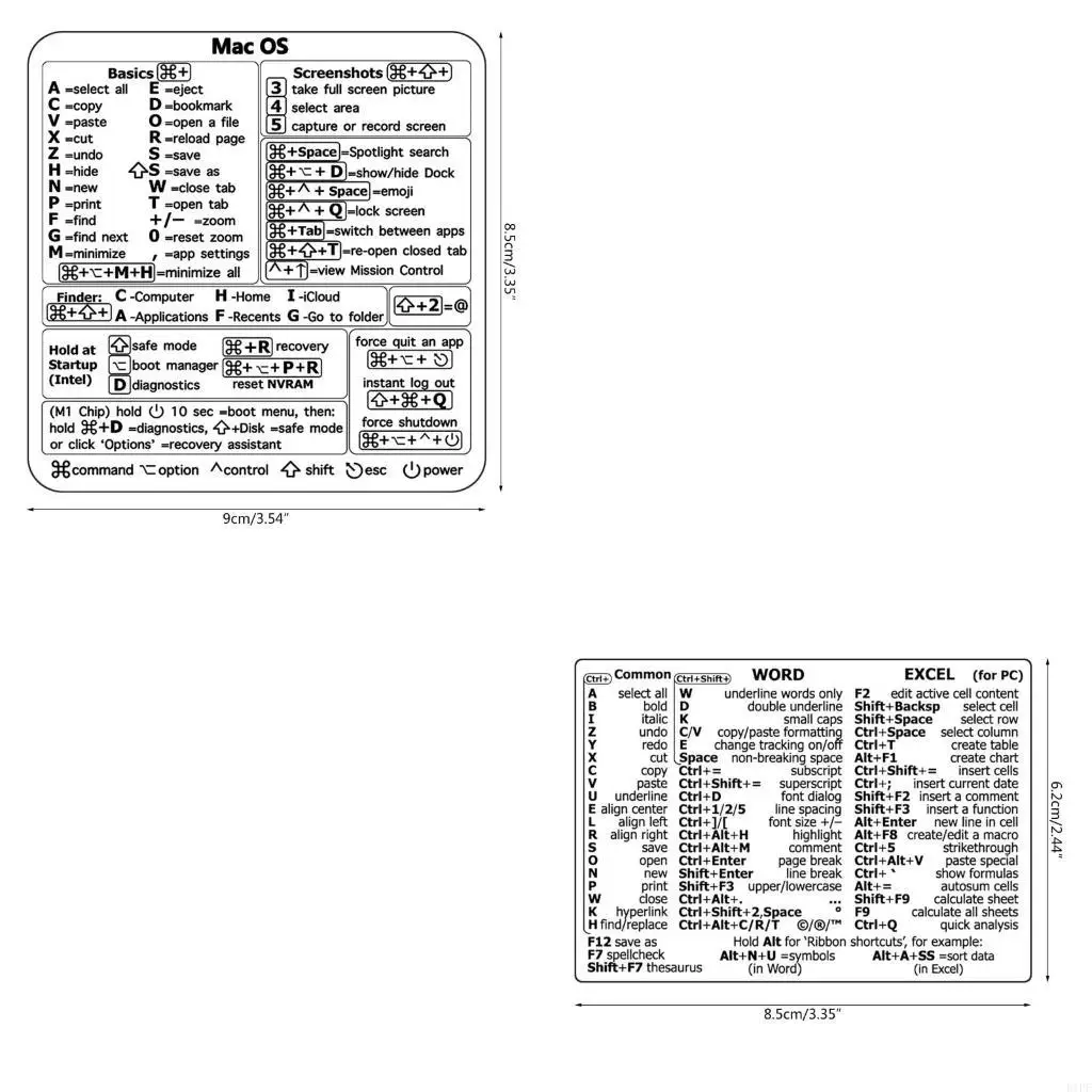 E1PF Computer Reference Keyboard Shortcut Sticker Adhesive Stickers