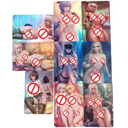 9 pz/set ACG Girl Sexy Cards SC4 Ganyu 2B Zelda FGO Anime Game Characters Collection giocattolo fai da te regalo rifrazione carte Flash a colori